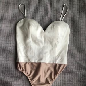 Elegant satin bodice by Catherine Deane